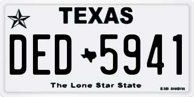 TX license plate DED5941