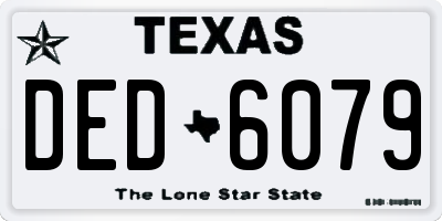 TX license plate DED6079