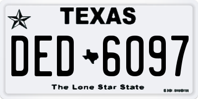 TX license plate DED6097