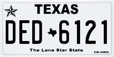 TX license plate DED6121