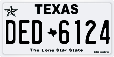 TX license plate DED6124