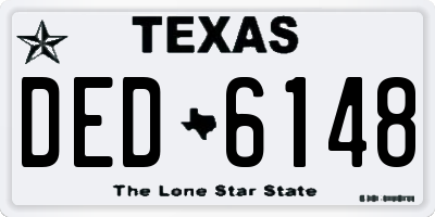 TX license plate DED6148