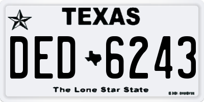 TX license plate DED6243