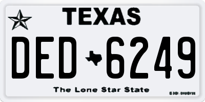 TX license plate DED6249