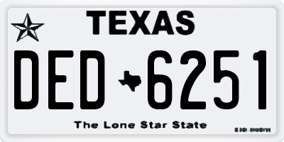 TX license plate DED6251