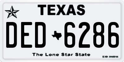 TX license plate DED6286
