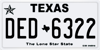 TX license plate DED6322