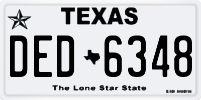 TX license plate DED6348