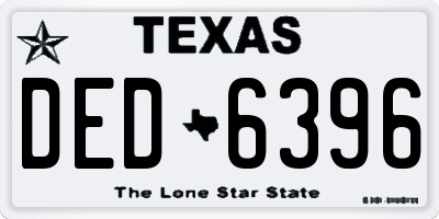 TX license plate DED6396