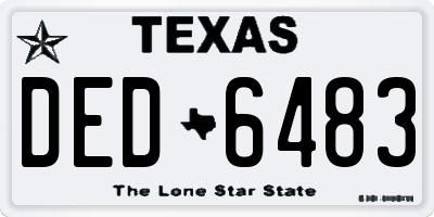TX license plate DED6483