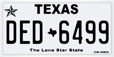 TX license plate DED6499