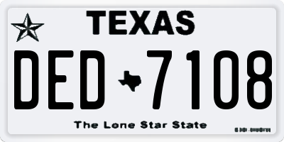 TX license plate DED7108