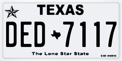 TX license plate DED7117