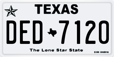 TX license plate DED7120