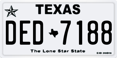 TX license plate DED7188