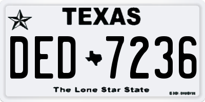 TX license plate DED7236