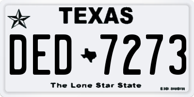 TX license plate DED7273