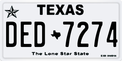 TX license plate DED7274
