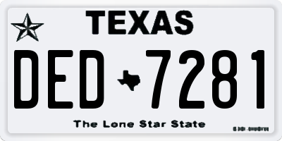 TX license plate DED7281