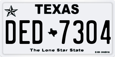 TX license plate DED7304