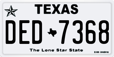 TX license plate DED7368