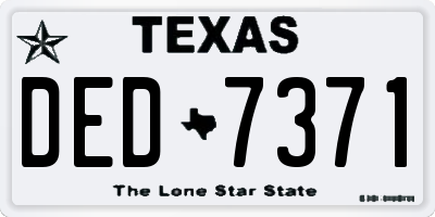 TX license plate DED7371