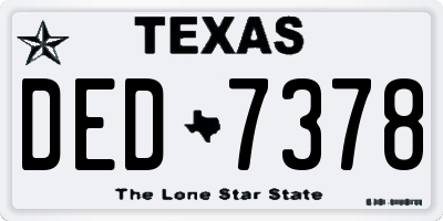 TX license plate DED7378