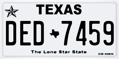 TX license plate DED7459