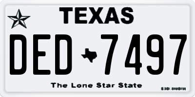 TX license plate DED7497