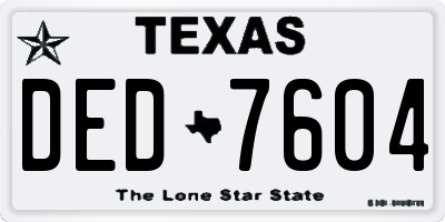 TX license plate DED7604