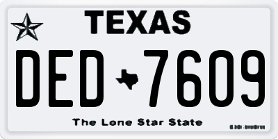 TX license plate DED7609