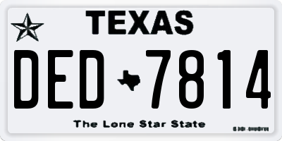 TX license plate DED7814