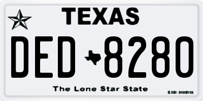 TX license plate DED8280