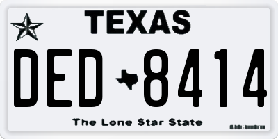 TX license plate DED8414