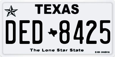 TX license plate DED8425
