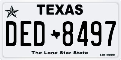 TX license plate DED8497
