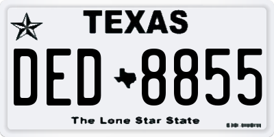 TX license plate DED8855