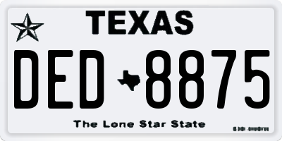 TX license plate DED8875