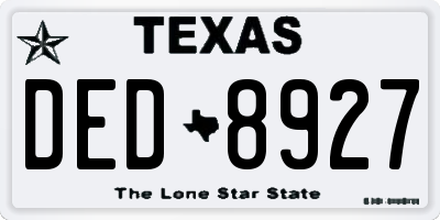 TX license plate DED8927