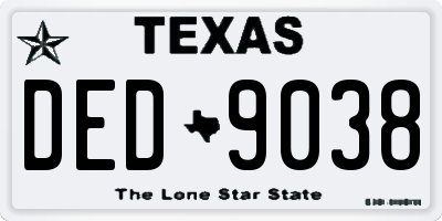 TX license plate DED9038