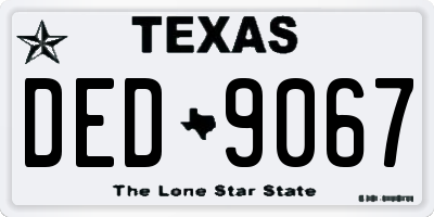 TX license plate DED9067