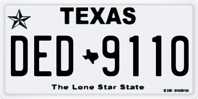 TX license plate DED9110