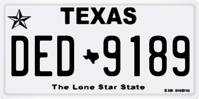 TX license plate DED9189