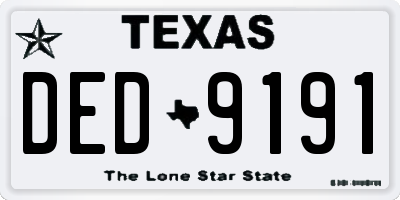TX license plate DED9191