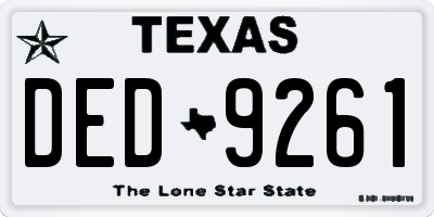 TX license plate DED9261
