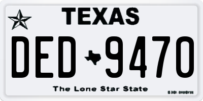 TX license plate DED9470