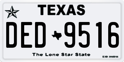 TX license plate DED9516