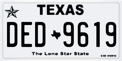 TX license plate DED9619