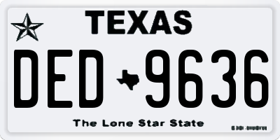 TX license plate DED9636
