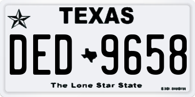 TX license plate DED9658